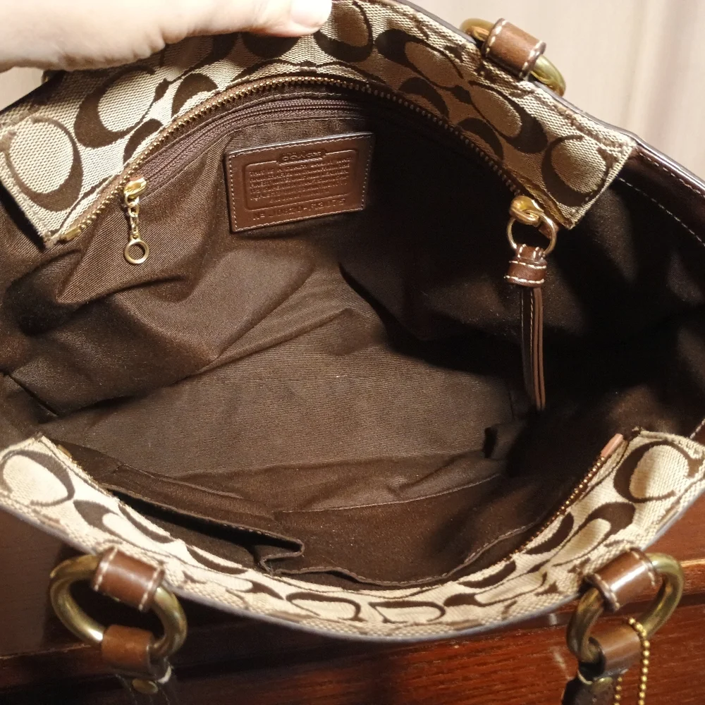 Coach Pierced East West Patchwork Tote